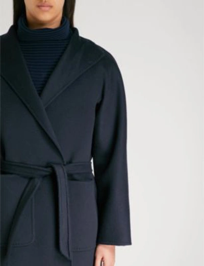Shop Max Mara Lilia Belted Cashmere Coat In Navy