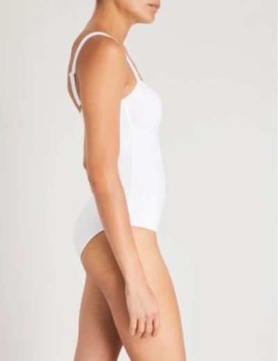 Shop Asceno Bandeau Swimsuit In Bright White