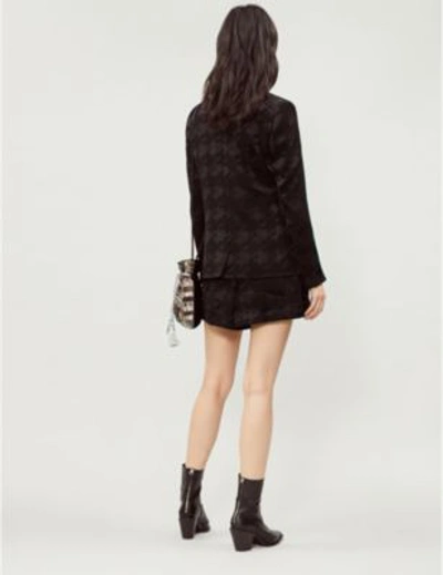 Shop Ba&sh Women's Black Noir Woven Nalia Dogtooth Jacket