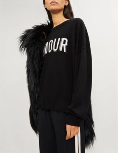 Shop Zadig & Voltaire Amour Embellished Wool Jumper In Noir