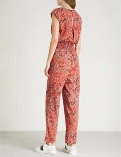 Shop Maje Pioma Leopard-print Woven Jumpsuit In Imprime