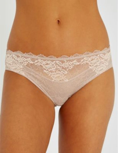 Wacoal Lace Perfection Stretch-lace Mid-rise Briefs In Rose Mist