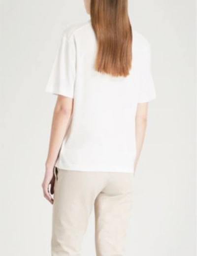 Shop Joseph Cotton-jersey T-shirt In Off White