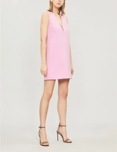 Shop Miu Miu Star-embellished Cady Mini Dress In Rosa