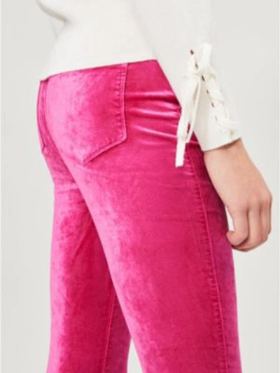 Shop Paige Hoxton Skinny High-rise Velvet Jeans In Cherries Jubilee