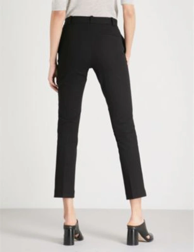 Shop Joseph Women's Black Zoom Cropped Stretch-gabardine Trousers