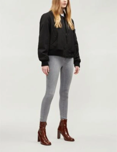 Shop J Brand Maria High-rise Skinny Jeans In Pearl Grey