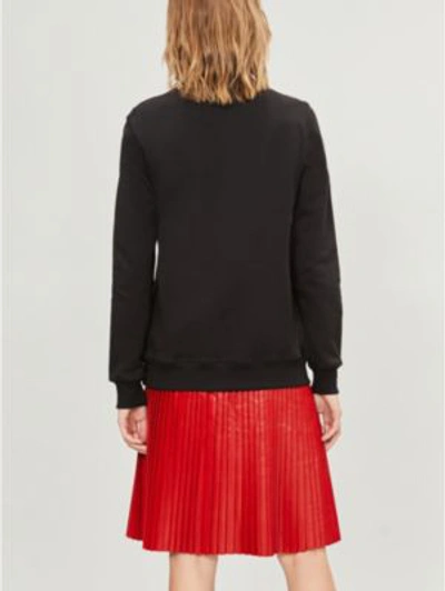 Shop Markus Lupfer Anna Lip-motif Sequinned Cotton Sweatshirt In Black