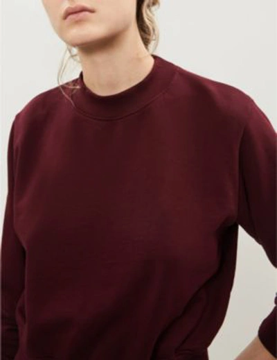 Shop Cotton Citizen Milan Cropped Cotton-jersey Sweatshirt In Sangria