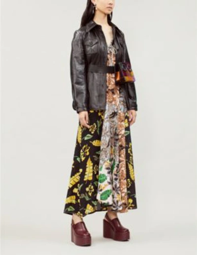Shop 3.1 Phillip Lim / フィリップ リム Patchwork Floral-print Silk Midi Dress In Palmtree Floral-sky