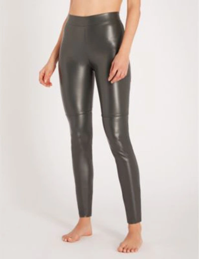 Shop Wolford Estella Faux-leather Leggings In Black