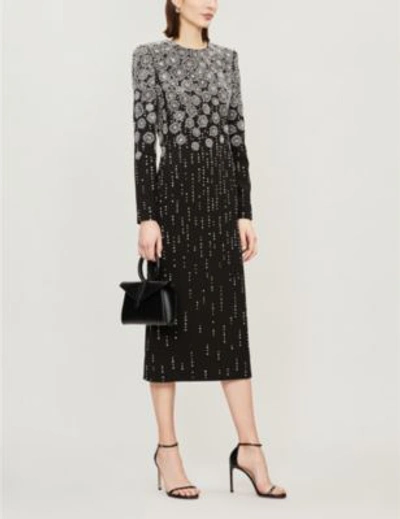 Shop Givenchy Metallic Sequinned Crepe Dress In Black