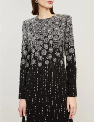 Shop Givenchy Metallic Sequinned Crepe Dress In Black