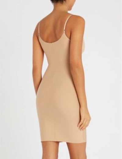 Shop Commando Two-faced Tech Microfibre Slip Dress In Nude