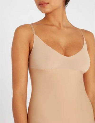 Shop Commando Two-faced Tech Microfibre Slip Dress In Nude