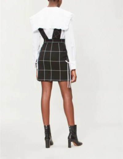 Shop Maje Joly Checked Woven Pinafore Skirt In Carreaux