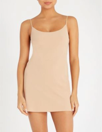 Shop Commando Microfibre Mini Slip Dress In True Nude