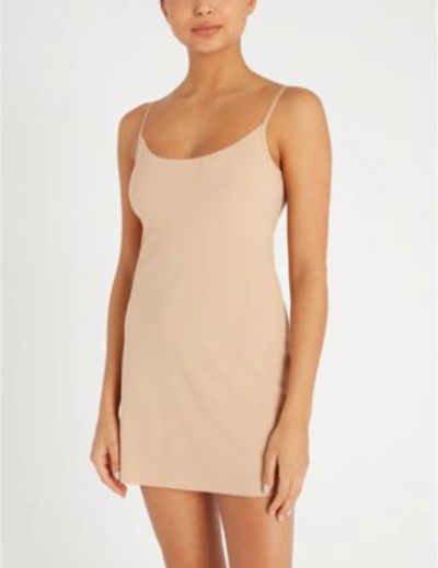 Shop Commando Microfibre Mini Slip Dress In True Nude