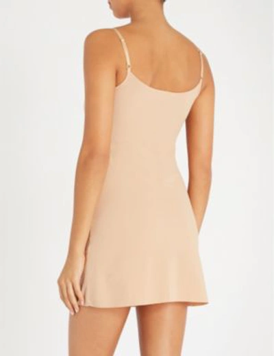 Shop Commando Microfibre Mini Slip Dress In True Nude