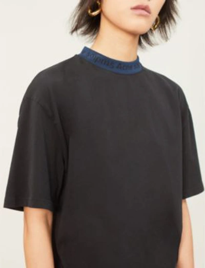 Shop Acne Studios Gojina Logo-print Cotton-jersey T-shirt In Black