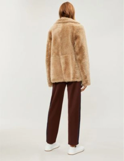 Shop Joseph New Hector Teddy Reversible Shearling Jacket In Camel