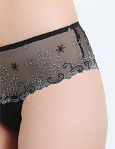 Shop Simone Perele Délice Embroidered Stretch-tulle Shorty Briefs In Moonlight