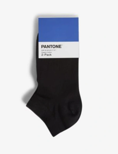 Shop Pantone Ankle Cut Cotton-blend Socks Pack Of Two In Orange