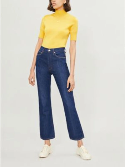 Shop Agolde Pinch Waist Flared High-rise Jeans In Radio