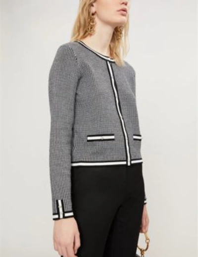 Claudie Pierlot Maxypink Houndstooth-patterned Knitted Cardigan In Multico  | ModeSens