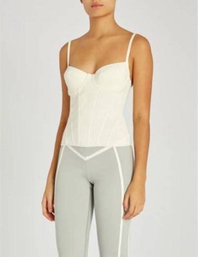 Shop Ernest Leoty Romy Stretch-jersey Corset In Ivoire