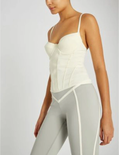 Shop Ernest Leoty Romy Stretch-jersey Corset In Ivoire