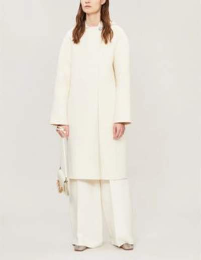 Shop Theory Clean Wool And Cashmere-blend Duffle Coat In Easter Lily