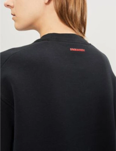 Shop Dsquared2 Icon Logo-print Cotton-jersey Sweatshirt In Black