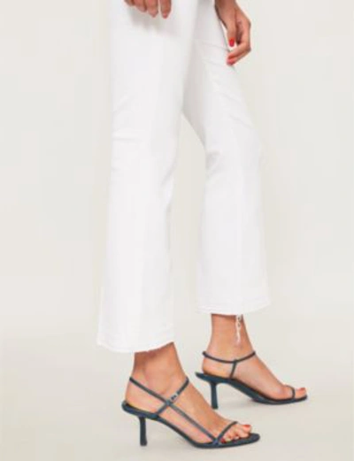Shop J Brand Selena Cropped Mid-rise Bootcut Jeans In Blanc