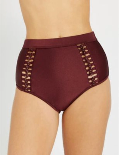 Shop Zimmermann Dark Purple Juniper Bikini Bottoms In Mulberry