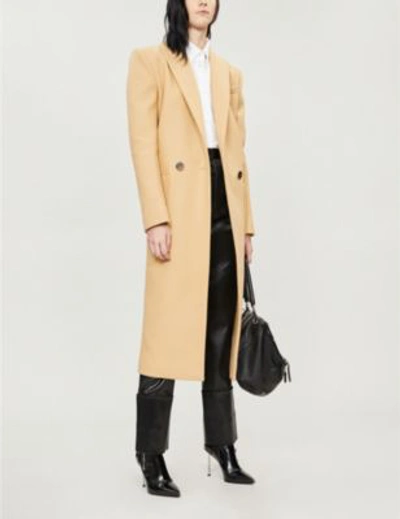Shop Givenchy Double-breasted Wool Coat In Beige