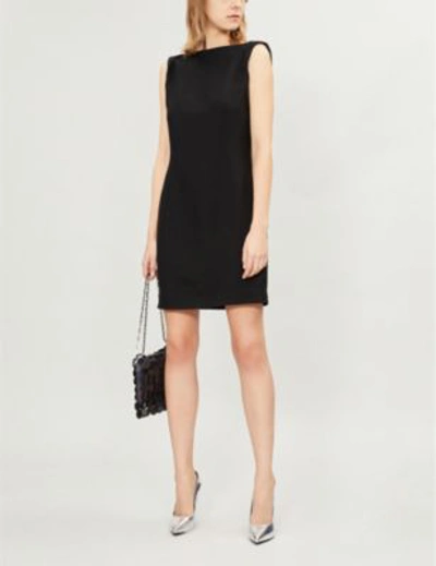 Shop Calvin Klein 205w39nyc Scoop-back Crepe Mini Dress In Black