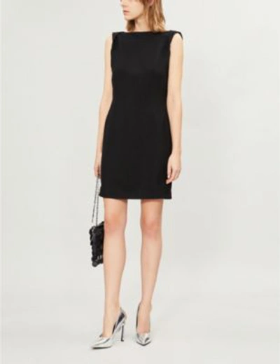 Shop Calvin Klein 205w39nyc Scoop-back Crepe Mini Dress In Black