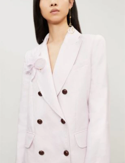 Shop Zimmermann Corsage Double-breasted Xx Blazer In Orchid