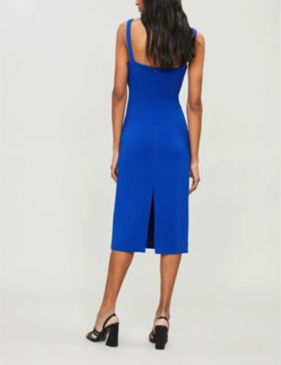 Shop Dion Lee Tessellate Cutout Crepe Slip Dress In Electric Blue