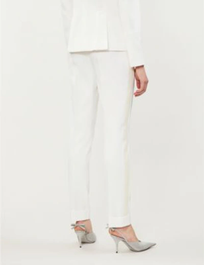 Shop Stella Mccartney Carrot-fit Cropped Wool Trousers In Ivory