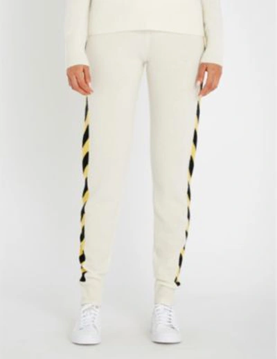 Shop Madeleine Thompson Verona Cashmere Jogging Bottoms In Cream Yellow