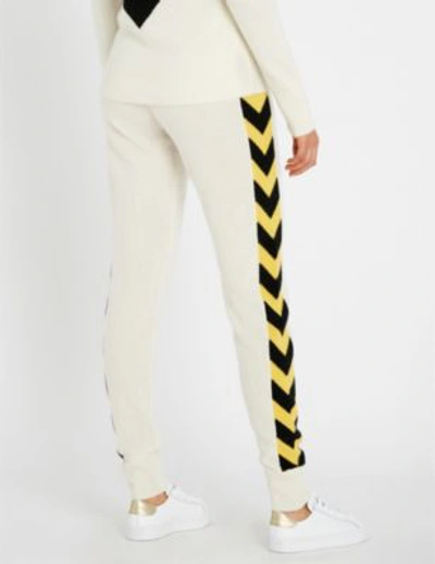 Shop Madeleine Thompson Verona Cashmere Jogging Bottoms In Cream Yellow