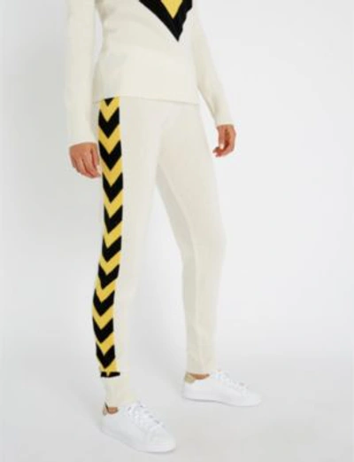 Shop Madeleine Thompson Verona Cashmere Jogging Bottoms In Cream Yellow