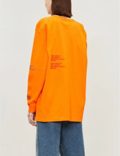 Shop Heron Preston X Carhartt Logo-print Cotton-jersey Top In Orange