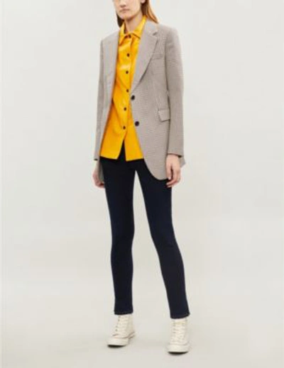 Shop Ag Farrah Slit-hem Skinny High-rise Jeans In Yardbird