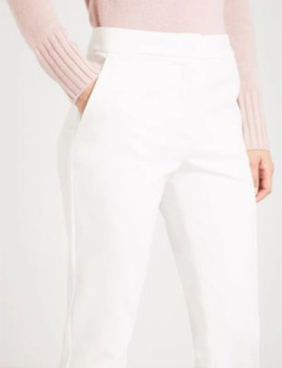 Shop Max Mara Pegno Straight High-rise Stretch-jersey Trousers In White