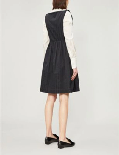 Shop Vivienne Westwood Anglomania Saturday Flared-skirt Sleeveless Cotton Dress In Black