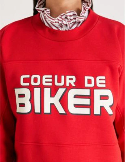 Shop Claudie Pierlot Tourny Cotton-jersey Sweatshirt In Rouge