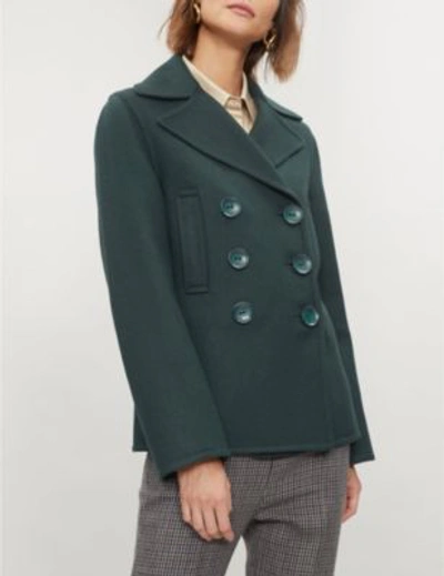 Shop Joseph New Hector Wool-blend Pea Coat In Bermuda